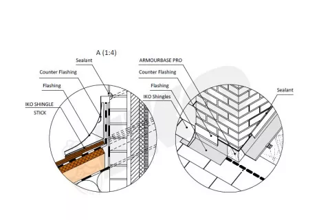 Counter flashing technical drawing