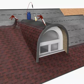Installation steps for rounded arch dormers